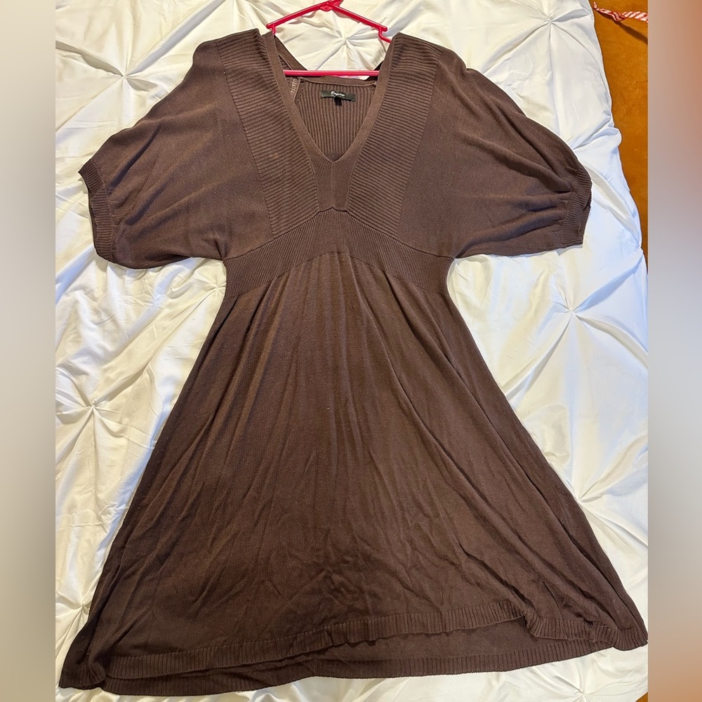 Express Chocolate Brown Tunic Sweater Dress